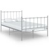 Cama Matrimonial | Cama Para Adultos | Estructura De Cama De Metal Gris 120x200 Cm Cfw843244