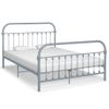 Cama Matrimonial | Cama Para Adultos | Estructura De Cama De Metal Gris 120x200 Cm Cfw916070