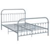 Cama Matrimonial | Cama Para Adultos | Estructura De Cama De Metal Gris 120x200 Cm Cfw916070