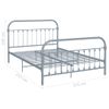 Cama Matrimonial | Cama Para Adultos | Estructura De Cama De Metal Gris 120x200 Cm Cfw916070