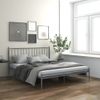 Cama Matrimonial | Cama Para Adultos | Estructura De Cama De Metal Gris 140x200 Cm Cfw878354