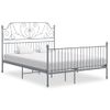 Cama Matrimonial | Cama Para Adultos | Estructura De Cama De Metal Gris 140x200 Cm Cfw161341