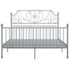 Cama Matrimonial | Cama Para Adultos | Estructura De Cama De Metal Gris 140x200 Cm Cfw161341