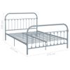 Cama Matrimonial | Cama Para Adultos | Estructura De Cama De Metal Gris 160x200 Cm Cfw496846