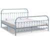 Cama Matrimonial | Cama Para Adultos | Estructura De Cama De Metal Gris 180x200 Cm Cfw343243