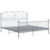 Cama Matrimonial | Cama Para Adultos | Estructura De Cama De Metal Gris 200x200 Cm Cfw136252