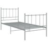 Cama Individual | Cama Para Adultos | Estructura De Cama De Metal Gris 90x200 Cm Cfw631976