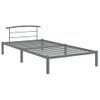 Cama Individual | Cama Para Adultos | Estructura De Cama De Metal Gris 90x200 Cm Cfw540928