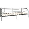 Cama Individual | Cama Para Adultos | Estructura De Cama De Metal Gris 90x200 Cm Cfw735975