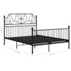 Cama Matrimonial | Cama Para Adultos | Estructura De Cama De Metal Negra 140x200 Cm Cfw625630