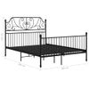 Cama Matrimonial | Cama Para Adultos | Estructura De Cama De Metal Negra 160x200 Cm Cfw153392