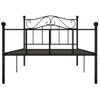 Cama Individual | Cama Para Adultos | Estructura De Cama De Metal Negro 100x200 Cm Cfw678873