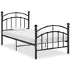 Cama Individual | Cama Para Adultos | Estructura De Cama De Metal Negro 100x200 Cm Cfw417664