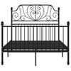 Cama Matrimonial | Cama Para Adultos | Estructura De Cama De Metal Negro 120x200 Cm Cfw193771