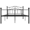 Cama Matrimonial | Cama Para Adultos | Estructura De Cama De Metal Negro 120x200 Cm Cfw387514