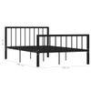 Cama Matrimonial | Cama Para Adultos | Estructura De Cama De Metal Negro 120x200 Cm Cfw478314