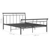 Cama Matrimonial | Cama Para Adultos | Estructura De Cama De Metal Negro 140x200 Cm Cfw957793