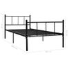 Cama Individual | Cama Para Adultos | Estructura De Cama De Metal Negro 90x200 Cm Cfw222899