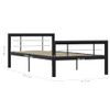 Cama Individual | Cama Para Adultos | Estructura De Cama De Metal Negro Y Blanco 100x200 Cm Cfw826990