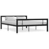 Cama Matrimonial | Cama Para Adultos | Estructura De Cama De Metal Negro Y Blanco 140x200 Cm Cfw961082