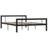 Cama Matrimonial | Cama Para Adultos | Estructura De Cama De Metal Negro Y Blanco 140x200 Cm Cfw961082