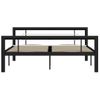 Cama Matrimonial | Cama Para Adultos | Estructura De Cama De Metal Negro Y Blanco 140x200 Cm Cfw961082