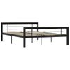 Cama Matrimonial | Cama Para Adultos | Estructura De Cama De Metal Negro Y Blanco 160x200 Cm Cfw766416