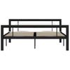 Cama Matrimonial | Cama Para Adultos | Estructura De Cama De Metal Negro Y Blanco 160x200 Cm Cfw766416