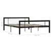 Cama Matrimonial | Cama Para Adultos | Estructura De Cama De Metal Negro Y Blanco 160x200 Cm Cfw766416