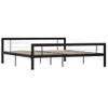 Cama Matrimonial | Cama Para Adultos | Estructura De Cama De Metal Negro Y Blanco 180x200 Cm Cfw792688