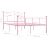 Cama Matrimonial | Cama Para Adultos | Estructura De Cama De Metal Rosa 120x200 Cm Cfw777456