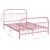 Cama Matrimonial | Cama Para Adultos | Estructura De Cama De Metal Rosa 140x200 Cm Cfw125724