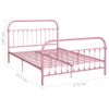 Cama Matrimonial | Cama Para Adultos | Estructura De Cama De Metal Rosa 160x200 Cm Cfw255988