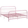 Cama Matrimonial | Cama Para Adultos | Estructura De Cama De Metal Rosa 180x200 Cm Cfw387573