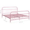 Cama Matrimonial | Cama Para Adultos | Estructura De Cama De Metal Rosa 180x200 Cm Cfw387573