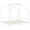 Cama Individual | Estructura De Cama De Niños Madera De Pino Blanco 2x(80x160) Cm Cfw317585