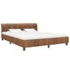 Cama Matrimonial | Cama Para Adultos | Estructura De Cama De Piel De Ante Artificial Marrón 160x200 Cm Cfw577112