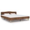 Cama Matrimonial | Cama Para Adultos | Estructura De Cama De Piel De Ante Artificial Marrón 180x200 Cm Cfw415005