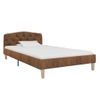 Cama Individual | Cama Para Adultos | Estructura De Cama De Piel De Ante Artificial Marrón 90x200 Cm Cfw521633