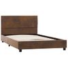 Cama Individual | Cama Para Adultos | Estructura De Cama De Piel De Ante Artificial Marrón 90x200 Cm Cfw137906