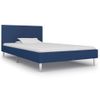 Cama Individual | Cama Para Adultos | Estructura De Cama De Tela Azul 90x200 Cm Cfw953150