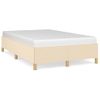 Cama Matrimonial | Cama Para Adultos | Estructura De Cama De Tela Color Crema 120x200 Cm Cfw271124