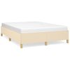 Cama Matrimonial | Cama Para Adultos | Estructura De Cama De Tela Color Crema 140x190 Cm Cfw592351