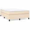 Cama Matrimonial | Cama Para Adultos | Estructura De Cama Box Spring Tela Color Crema 140x200 Cm Cfw735774