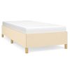 Cama Individual | Cama Para Adultos | Estructura De Cama De Tela Color Crema 80x200 Cm Cfw413310