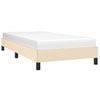 Cama Individual | Cama Para Adultos | Estructura De Cama De Tela Color Crema 80x200 Cm Cfw349063