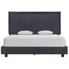 Cama Matrimonial | Cama Para Adultos | Estructura De Cama De Tela Gris Oscura 140x200 Cm Cfw680126