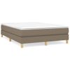 Cama Matrimonial | Cama Para Adultos | Estructura De Cama Box Spring Tela Gris Taupe 140x200 Cm Cfw450665