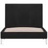 Cama Individual | Cama Para Adultos | Estructura De Cama De Tela Negro 90x200 Cm Cfw626764