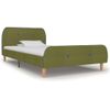 Cama Individual | Cama Para Adultos | Estructura De Cama De Tela Verde 90x200 Cm Cfw260403